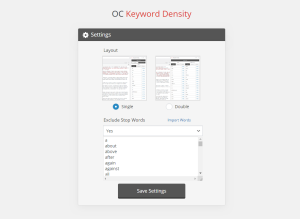 Keyword Density Settings
